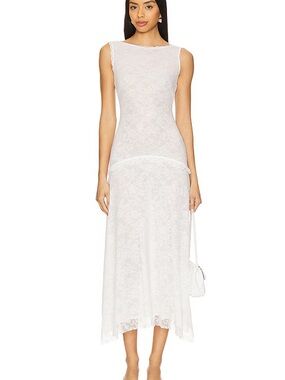 LPA Alessia Midi Dress in White